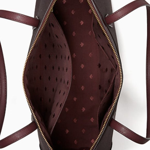 ✨ Shimmy Glitter Top Zip Tote Shoulder Bag Deep Nova Burgundy Wallet Kate spade - Picture 12 of 16